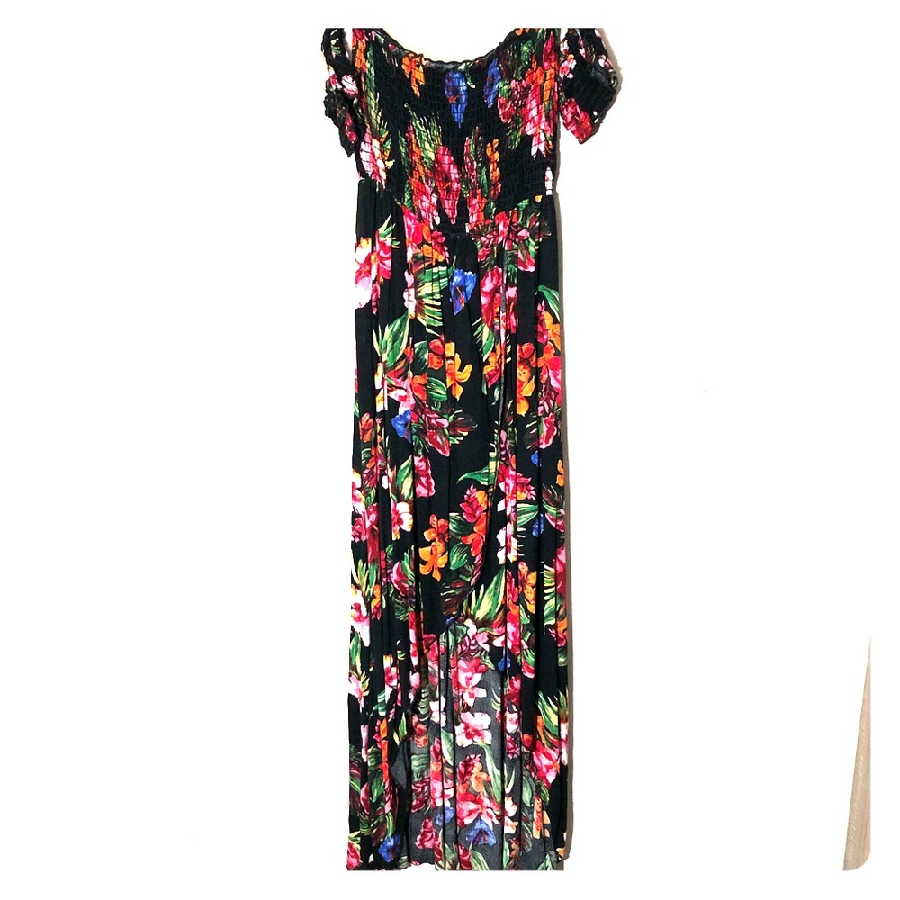 Smocked off shoulder dress